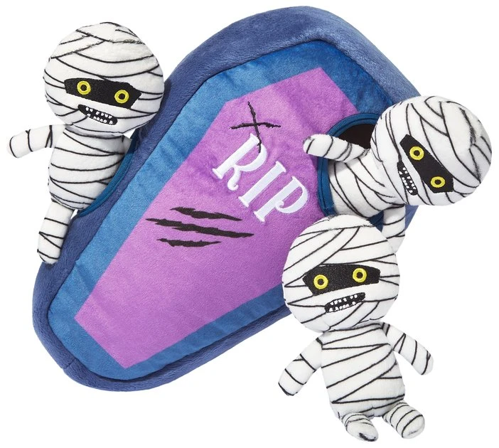 Frisco Halloween Mummy & Coffin Hide & Seek Puzzle Plush Squeaky Dog Toy 3 Frisco Halloween Mummy & Coffin Hide & Seek Puzzle Plush Squeaky Dog Toy