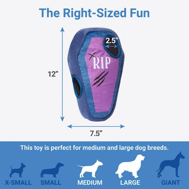 Frisco Halloween Mummy & Coffin Hide & Seek Puzzle Plush Squeaky Dog Toy 4 Frisco Halloween Mummy & Coffin Hide & Seek Puzzle Plush Squeaky Dog Toy - Image 2