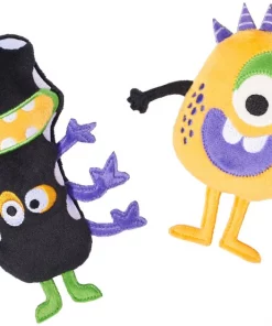 Frisco Friendly Monsters Plush Squeaky Dog Toy, 2 count