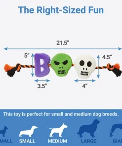 Frisco Halloween Boo! Plush with Rope Squeaky Dog Toy -Frisco Sales 2024 270450 PT1. SY630 V1626284484