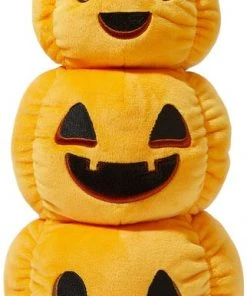 Frisco Halloween Jack-o-Lantern Tower Bottle Cruncher Plush Squeaky Dog Toy