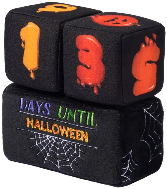 Frisco Halloween 30 Days of Halloween Countdown Blocks Plush Squeaky Dog Toy, 3 count 3 Frisco Halloween 30 Days of Halloween Countdown Blocks Plush Squeaky Dog Toy, 3 count