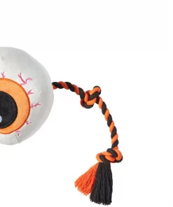 Frisco Halloween Spooky Eyeball Plush with Rope Squeaky Dog Toy