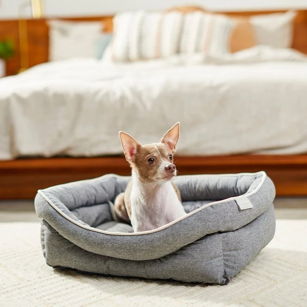 Frisco Chambray Double Bolster Cat & Dog Bed 3 Frisco Chambray Double Bolster Cat & Dog Bed