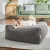 Frisco Sherpa Cube Pillow Cat & Dog Bed, Brown