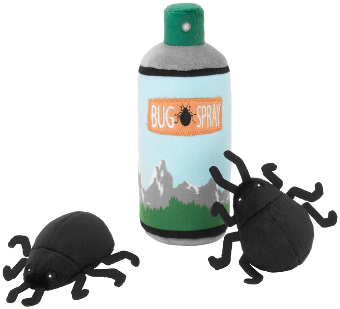 Frisco Camping Bug Spray Plush Squeaky Dog Toy, 3 count 3 Frisco Camping Bug Spray Plush Squeaky Dog Toy, 3 count