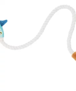 Frisco Camping Fishing Rod Plush with Rope Squeaky Dog Toy