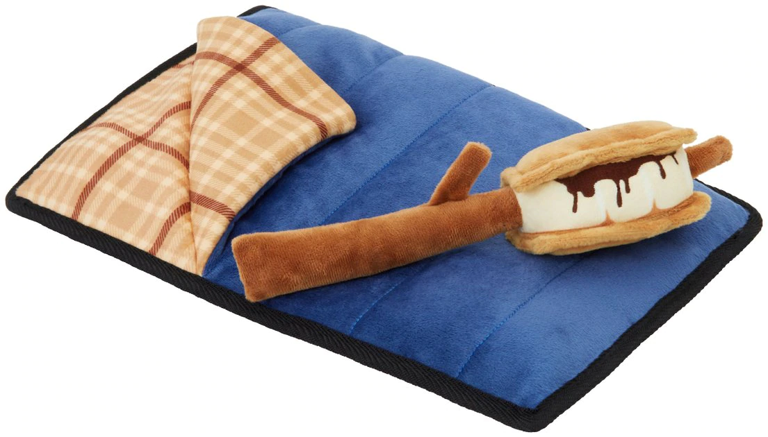 Frisco Camping Smores & Sleeping Bag Flat Plush Squeaky Dog Toy, 2 count 3 Frisco Camping Smores & Sleeping Bag Flat Plush Squeaky Dog Toy, 2 count