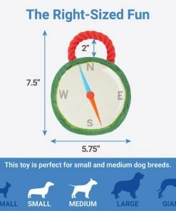 Frisco Camping Compass Plush with Rope Squeaky Dog Toy -Frisco Sales 2024 271020 PT1. SY630 V1626368502