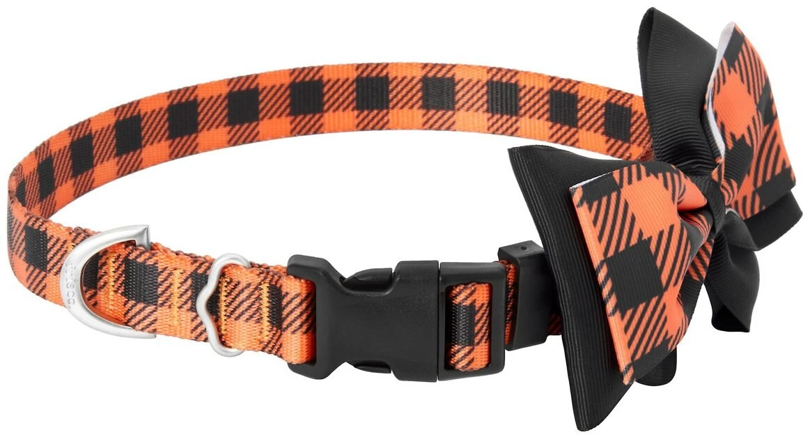 Frisco Halloween Plaid Dog Collar with Bow 3 Frisco Halloween Plaid Dog Collar with Bow