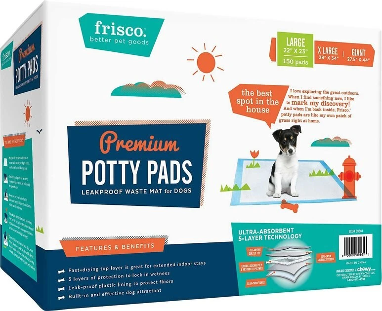 Frisco Training & Potty Pads, 22-in x 23-in, 150 count, Unscented & Frisco Extra Large Training & Potty Pads, 28-in x 34-in, 40 count, Unscented 4 Frisco Training & Potty Pads, 22-in x 23-in, 150 count, Unscented & Frisco Extra Large Training & Potty Pads, 28-in x 34-in, 40 count, Unscented - Image 2