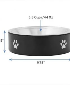 Frisco Paw Print Non-Skid Stainless Steel Dog & Cat Bowl -Frisco Sales 2024 277541 PT1. SY630 V1628862260