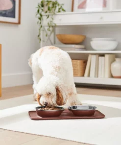 Frisco Double Stainless Steel Dog & Cat Bowl with Silicone Mat -Frisco Sales 2024 277551 PT2. SY630 V1630346531