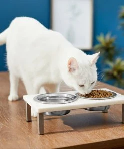 Frisco Marble Stainless Steel Double Elevated Dog & Cat Bowls -Frisco Sales 2024 277558 PT3. SY630 V1630347840