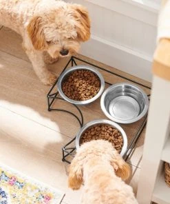 Frisco Straight Triple Corner Feeder Dog & Cat Stainless Steel Bowl -Frisco Sales 2024 277561 PT2. SY630 V1630346973