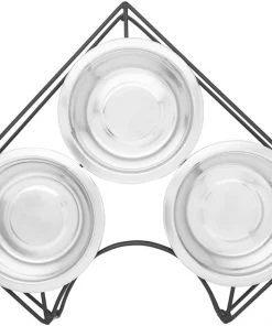 Frisco Straight Triple Corner Feeder Dog & Cat Stainless Steel Bowl -Frisco Sales 2024 277561 PT4. SY630 V1627935444