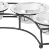 Frisco Curved Triple Feeder Stainless Steel Dog & Cat Bowl