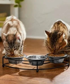 Frisco Curved Triple Feeder Stainless Steel Dog & Cat Bowl -Frisco Sales 2024 277562 PT3. SY630 V1630347990
