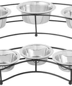 Frisco Curved Triple Feeder Stainless Steel Dog & Cat Bowl -Frisco Sales 2024 277562 PT5. SY630 V1627936115