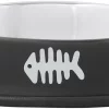 Frisco Fish Bone Print Non-Skid Stainless Steel Cat Bowl -Frisco Sales 2024 277582 MAIN. SY630 V1627933289