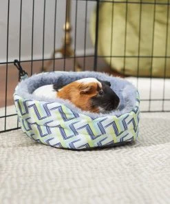 Frisco Small Pet Geometric Plush Oval Cuddler