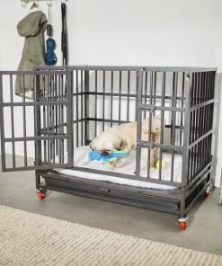 Frisco Ultimate Foldable & Stackable Heavy Duty Steel Metal Single Door Dog Crate