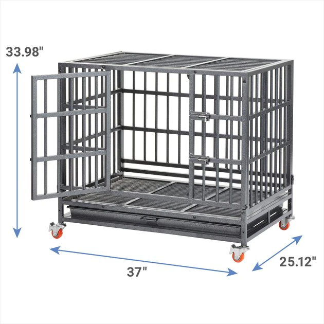 Frisco Ultimate Foldable & Stackable Heavy Duty Steel Metal Single Door Dog Crate, Med: 37-in L x 25.12-in W x 32.76-in H Frisco Ultimate Foldable & Stackable Heavy Duty Steel Metal Single Door Dog Crate -Frisco Sales 2024 280102 PT1. SY630 V1635514449