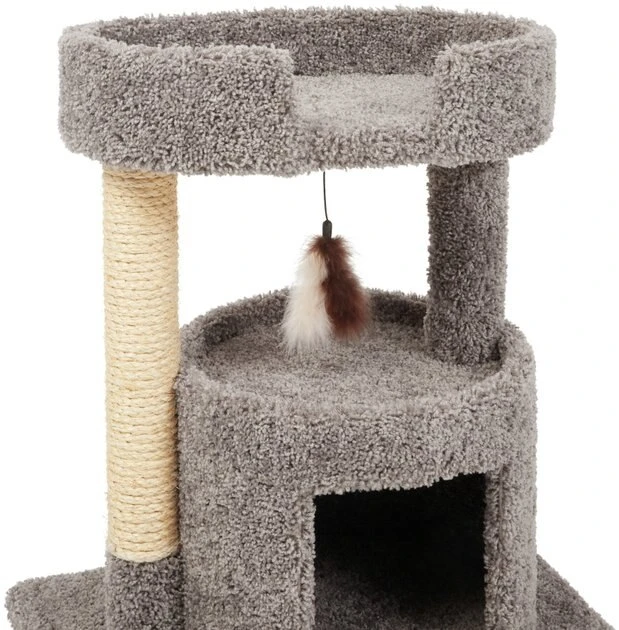 Frisco 27-in Real Carpet Cat Tree with Condo and Oval Perch 5 Frisco 27-in Real Carpet Cat Tree with Condo and Oval Perch - Image 3