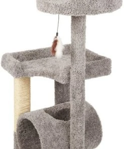 Frisco 54-in Real Carpet Cat Tree with Tunnel and Square Perches, Gray -Frisco Sales 2024 282767 PT3. SY630 V1621949643