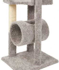 Frisco 54-in Real Carpet Cat Tree with Tunnel and Square Perches, Gray -Frisco Sales 2024 282767 PT4. SY630 V1621948663