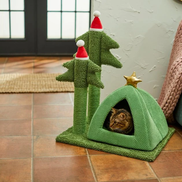 Frisco Holiday Tree House & Scratching Posts 3 Frisco Holiday Tree House & Scratching Posts