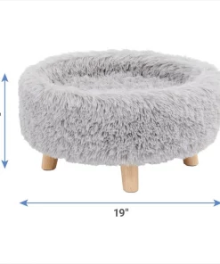 Frisco Eyelash Fur Round Elevated Cat Bed -Frisco Sales 2024 285212 PT1. SY630 V1625077993