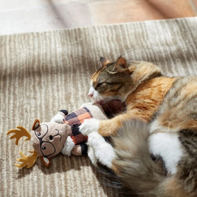 Frisco Hipster Moose Plush Kicker Cat Toy with Catnip 5 Frisco Hipster Moose Plush Kicker Cat Toy with Catnip - Image 3