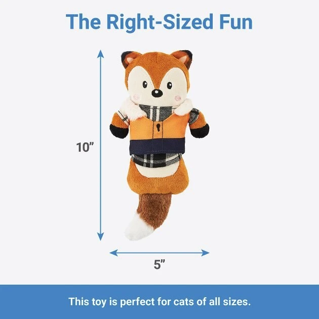 Frisco Hipster Fox Plush Kicker Cat Toy with Catnip 4 Frisco Hipster Fox Plush Kicker Cat Toy with Catnip - Image 2