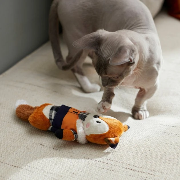 Frisco Hipster Fox Plush Kicker Cat Toy with Catnip 5 Frisco Hipster Fox Plush Kicker Cat Toy with Catnip - Image 3