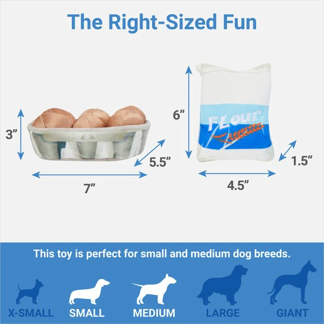 Frisco Baking Ingredients Plush Squeaky Dog Toy, 4 count 4 Frisco Baking Ingredients Plush Squeaky Dog Toy, 4 count - Image 2