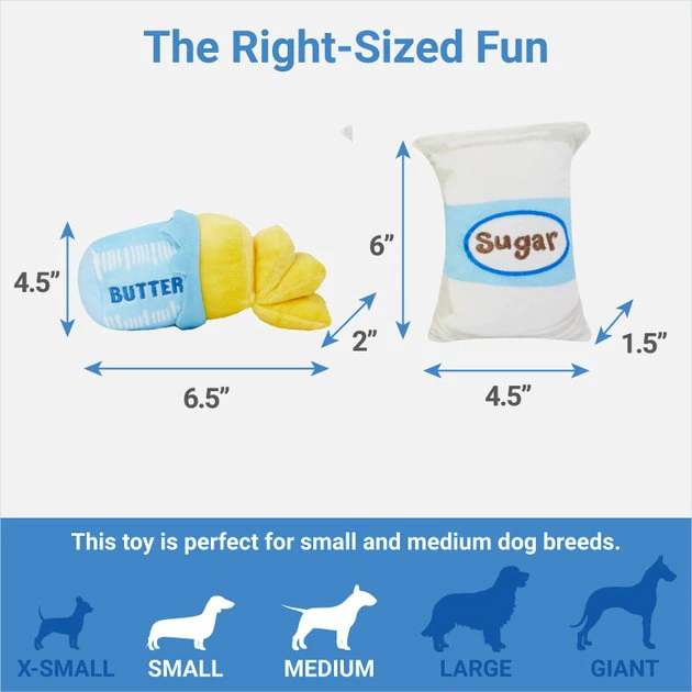 Frisco Baking Ingredients Plush Squeaky Dog Toy, 4 count 5 Frisco Baking Ingredients Plush Squeaky Dog Toy, 4 count - Image 3