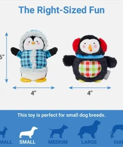 Frisco Penguins Plush Squeaky Dog Toy, 2 count -Frisco Sales 2024 287259 PT1. SY630 V1637787708