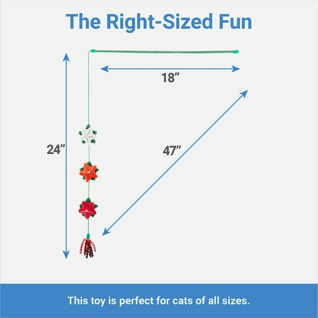 Frisco Holiday Winter Flowers Teaser Cat Toy with Catnip 4 Frisco Holiday Winter Flowers Teaser Cat Toy with Catnip - Image 2