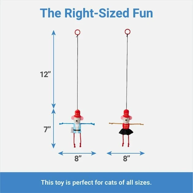 Frisco Nutcracker & Ballerina Bouncy Mouse Teaser Cat Toy with Catnip, 2 count 4 Frisco Nutcracker & Ballerina Bouncy Mouse Teaser Cat Toy with Catnip, 2 count - Image 2