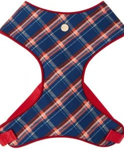 Frisco Fashion Over-The-Head Harness, Blue Plaid