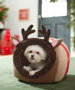 Frisco Holiday Dog & Cat Reindeer Cave Bed