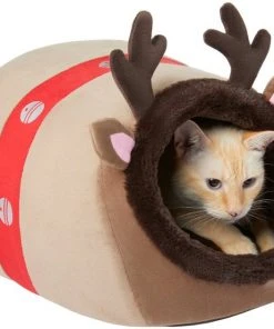 Frisco Holiday Dog & Cat Reindeer Cave Bed -Frisco Sales 2024 287895 PT2. SY630 V1631573659