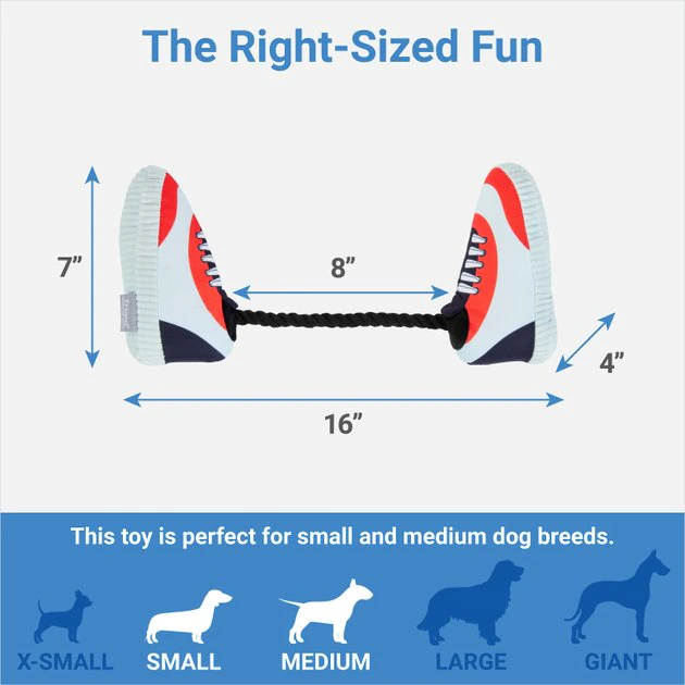 Frisco Running Shoes Plush with Rope Dog Toy 4 Frisco Running Shoes Plush with Rope Dog Toy - Image 2