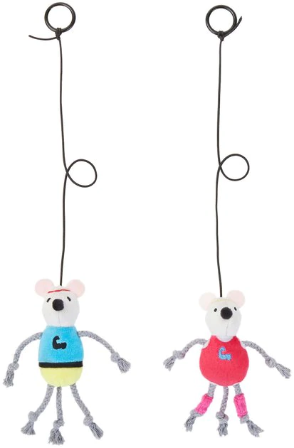 Frisco Gym Bouncy Mice Plush Cat Toy with Catnip, 2 count 3 Frisco Gym Bouncy Mice Plush Cat Toy with Catnip, 2 count