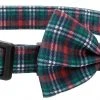 Frisco Festive Plaid Dog Collar with Removeable Plaid Bow
