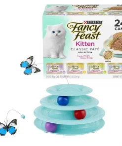Fancy Feast||Frisco Fancy Feast Tender Feast Canned Food + Frisco Cat Tracks Butterfly Cat Toy