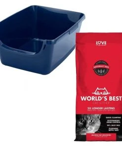 Frisco||World's Best Frisco High Sided Litter Box + World's Best Multi-Cat Unscented Clumping Corn Cat Litter