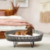 Frisco Elevated Rectangle Wicker Dog & Cat Bed with Eyelash Faux Fur Cushion -Frisco Sales 2024 296678 MAIN. SY630 V1633727717
