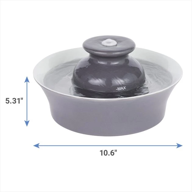 Frisco Ceramic Dog & Cat Fountain, Gray, 64-oz 4 Frisco Ceramic Dog & Cat Fountain, Gray, 64-oz - Image 2